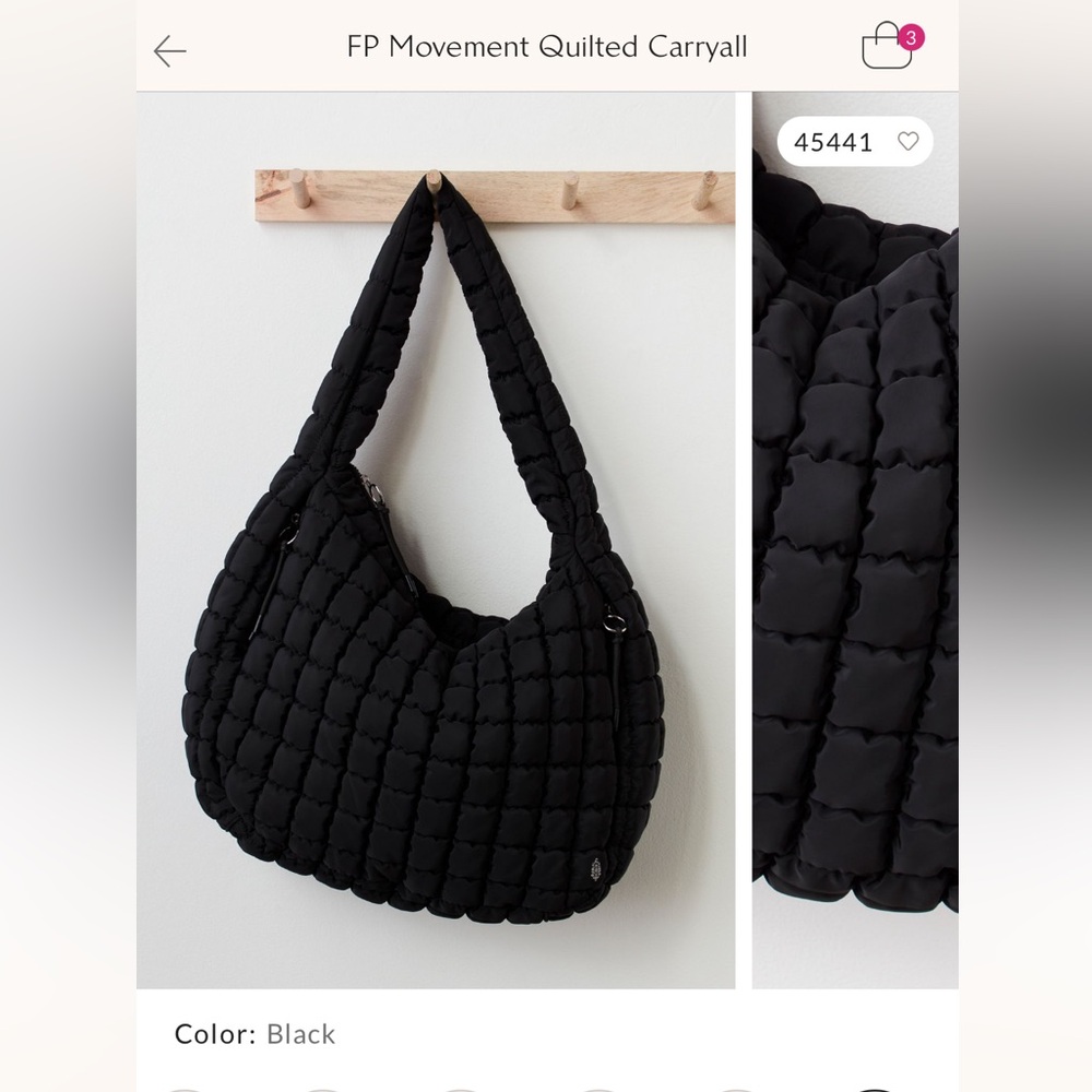 Free People Quilted Carryall Bag Black